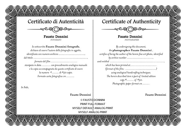 certificato di autenticità